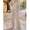 imageZESICA Womens 2 Piece Outfits Sweater Set Long Sleeve Mock Neck Knit Pullover and Wide Leg Pants Lounge Sweatsuit SetsAlmond