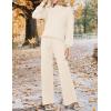 imageZESICA Womens 2 Piece Outfits Sweater Set Long Sleeve Mock Neck Knit Pullover and Wide Leg Pants Lounge Sweatsuit SetsApricot