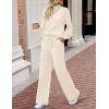 imageZESICA Womens 2 Piece Outfits Sweater Set Long Sleeve Mock Neck Knit Pullover and Wide Leg Pants Lounge Sweatsuit SetsApricot