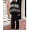 imageZESICA Womens 2 Piece Outfits Sweater Set Long Sleeve Mock Neck Knit Pullover and Wide Leg Pants Lounge Sweatsuit SetsDim
