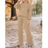 imageZESICA Womens 2 Piece Outfits Sweater Set Long Sleeve Mock Neck Knit Pullover and Wide Leg Pants Lounge Sweatsuit SetsKhaki