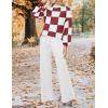 imageZESICA Womens 2 Piece Outfits Sweater Set Long Sleeve Mock Neck Knit Pullover and Wide Leg Pants Lounge Sweatsuit SetsPlumplaid