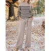 imageZESICA Womens 2 Piece Outfits Sweater Set Long Sleeve Mock Neck Knit Pullover and Wide Leg Pants Lounge Sweatsuit SetsSand