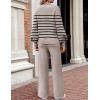imageZESICA Womens 2 Piece Outfits Sweater Set Long Sleeve Mock Neck Knit Pullover and Wide Leg Pants Lounge Sweatsuit SetsSand
