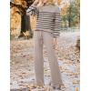 imageZESICA Womens 2 Piece Outfits Sweater Set Long Sleeve Mock Neck Knit Pullover and Wide Leg Pants Lounge Sweatsuit SetsSand