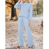 imageZESICA Womens 2 Piece Outfits Sweater Set Long Sleeve Mock Neck Knit Pullover and Wide Leg Pants Lounge Sweatsuit SetsSky