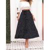 imageZESICA Womens 2024 Summer Bohemian Floral Printed Elastic Waist A Line Maxi Skirt with PocketsBlack