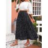 imageZESICA Womens 2024 Summer Bohemian Floral Printed Elastic Waist A Line Maxi Skirt with PocketsBlack