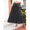 imageZESICA Womens 2024 Summer Bohemian Floral Printed Elastic Waist A Line Maxi Skirt with PocketsBlack