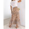 imageZESICA Womens 2024 Summer Bohemian Floral Printed Elastic Waist A Line Maxi Skirt with PocketsClay