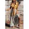 imageZESICA Womens 2024 Summer Bohemian Floral Printed Elastic Waist A Line Maxi Skirt with PocketsCream
