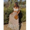 imageZESICA Womens 2024 Summer Bohemian Floral Printed Elastic Waist A Line Maxi Skirt with PocketsCream