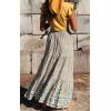 imageZESICA Womens 2024 Summer Bohemian Floral Printed Elastic Waist A Line Maxi Skirt with PocketsCream