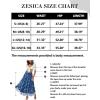 imageZESICA Womens 2024 Summer Bohemian Floral Printed Elastic Waist A Line Maxi Skirt with PocketsDarkblue