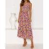 imageZESICA Womens 2024 Summer Bohemian Floral Printed Elastic Waist A Line Maxi Skirt with PocketsDarkpurple