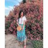 imageZESICA Womens 2024 Summer Bohemian Floral Printed Elastic Waist A Line Maxi Skirt with PocketsFloral Green