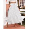 imageZESICA Womens 2024 Summer Bohemian Floral Printed Elastic Waist A Line Maxi Skirt with PocketsIvory