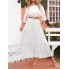 imageZESICA Womens 2024 Summer Bohemian Floral Printed Elastic Waist A Line Maxi Skirt with PocketsIvory