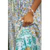 imageZESICA Womens 2024 Summer Bohemian Floral Printed Elastic Waist A Line Maxi Skirt with PocketsLake Blue