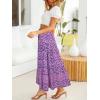 imageZESICA Womens 2024 Summer Bohemian Floral Printed Elastic Waist A Line Maxi Skirt with PocketsLightpurple