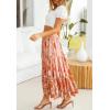 imageZESICA Womens 2024 Summer Bohemian Floral Printed Elastic Waist A Line Maxi Skirt with PocketsPeach