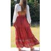 imageZESICA Womens 2024 Summer Bohemian Floral Printed Elastic Waist A Line Maxi Skirt with PocketsRed2