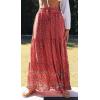 imageZESICA Womens 2024 Summer Bohemian Floral Printed Elastic Waist A Line Maxi Skirt with PocketsRed2