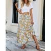 imageZESICA Womens 2024 Summer Bohemian Floral Printed Elastic Waist A Line Maxi Skirt with PocketsTangerine