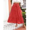 imageZESICA Womens 2024 Summer Bohemian Floral Printed Elastic Waist A Line Maxi Skirt with PocketsTomato