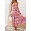 imageZESICA Womens 2024 Summer Bohemian Floral Printed Elastic Waist A Line Maxi Skirt with PocketsViolet