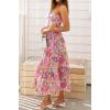 imageZESICA Womens 2024 Summer Bohemian Floral Printed Elastic Waist A Line Maxi Skirt with PocketsViolet