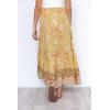 imageZESICA Womens 2024 Summer Bohemian Floral Printed Elastic Waist A Line Maxi Skirt with PocketsYellow