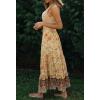 imageZESICA Womens 2024 Summer Bohemian Floral Printed Elastic Waist A Line Maxi Skirt with PocketsYellow