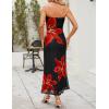 imageZESICA Womens Boho Floral Strapless Maxi Dress 2025 Summer Off Shoulder Bodycon Beach Party Long DressesBlack