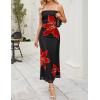 imageZESICA Womens Boho Floral Strapless Maxi Dress 2025 Summer Off Shoulder Bodycon Beach Party Long DressesBlack