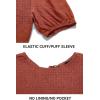 imageZESICA Womens Casual Summer Crew Neck Short Puff Sleeve Smocked High Waist Ruffle Tiered A Line Midi DressRust