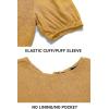 imageZESICA Womens Casual Summer Crew Neck Short Puff Sleeve Smocked High Waist Ruffle Tiered A Line Midi DressYellow