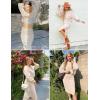 imageZESICA Womens Casual Two Piece Outfits Long Sleeve Ribbed Knit Top and Bodycon Midi Skirt Oversized Pullover Sweater SetsApricotSmall