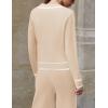 imageZESICA Womens Fall Knit Two Piece Outfits Casual Long Sleeve V Neck Sweater Shirts and Wide Leg Pants Matching Lounge SetsApricot