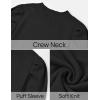 imageZESICA Womens Fall Long Puff Sleeve Sweaters 2024 Casual Turtleneck Loose Ribbed Knit Solid Color Soft Pullover Jumper TopsBlack