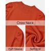 imageZESICA Womens Fall Long Puff Sleeve Sweaters 2024 Casual Turtleneck Loose Ribbed Knit Solid Color Soft Pullover Jumper TopsOrange