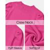 imageZESICA Womens Fall Long Puff Sleeve Sweaters 2024 Casual Turtleneck Loose Ribbed Knit Solid Color Soft Pullover Jumper TopsPink