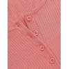 imageZESICA Womens Long Sleeve Button Ribbed Shirts 2024 Fall Scoop Neck Casual Henly TopsCoral Red