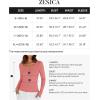 imageZESICA Womens Long Sleeve Button Ribbed Shirts 2024 Fall Scoop Neck Casual Henly TopsCoral Red