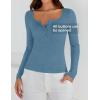 imageZESICA Womens Long Sleeve Button Ribbed Shirts 2024 Fall Scoop Neck Casual Henly TopsDusty Blue