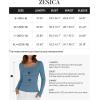 imageZESICA Womens Long Sleeve Button Ribbed Shirts 2024 Fall Scoop Neck Casual Henly TopsDusty Blue