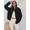imageZESICA Womens Long Sleeve Cropped Puffer Jacket Winter Zipper Quilted Baggy Warm Short Down Coat Outwear with PocketsDim