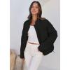 imageZESICA Womens Long Sleeve Cropped Puffer Jacket Winter Zipper Quilted Baggy Warm Short Down Coat Outwear with PocketsDim