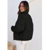 imageZESICA Womens Long Sleeve Cropped Puffer Jacket Winter Zipper Quilted Baggy Warm Short Down Coat Outwear with PocketsDim