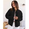 imageZESICA Womens Long Sleeve Cropped Puffer Jacket Winter Zipper Quilted Baggy Warm Short Down Coat Outwear with PocketsDim
